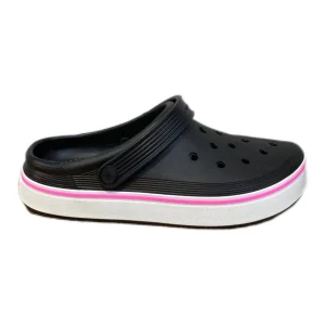 CROCS CROCBAND CLEAN CLOG
 noir et blanc et rose
