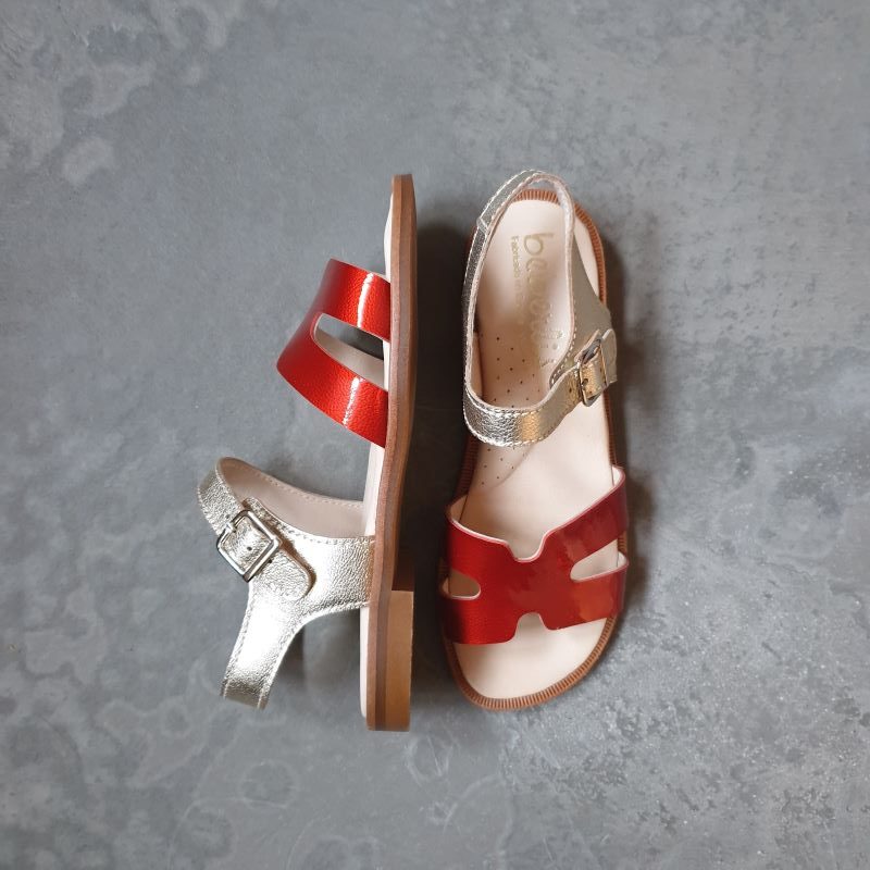 BEBERLIS sandale fille or et rouge – Image 5