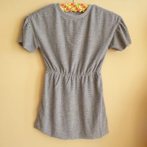 AO76 Robe fille éponge vintage bleu