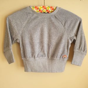 AO76 sweat fille éponge vintage bleu