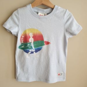 AO76 T SHIRT bleu ciel surfer