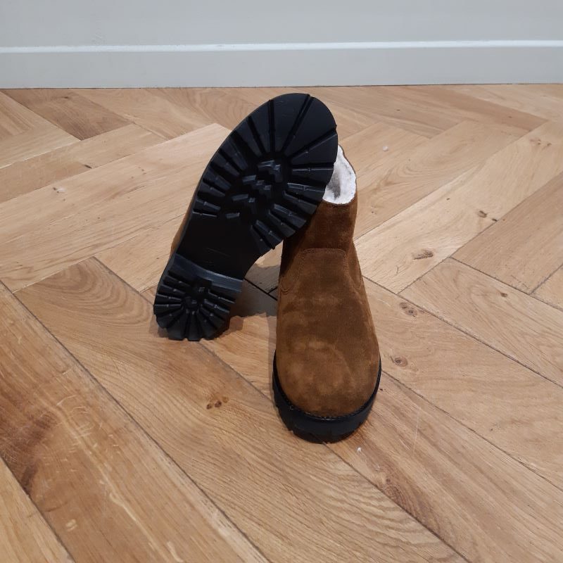 POM D’API ROADSTER ZIP FUR COFFEE NUBUCK OILY BOOTS FOURREES MIXTES – Image 2