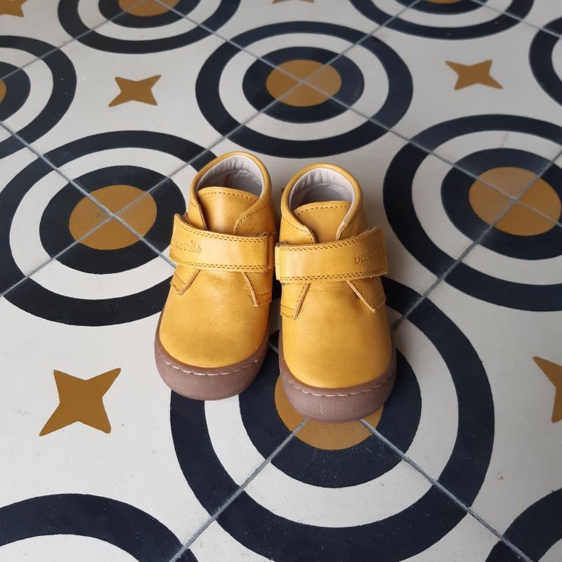 BEBERLIS CHAUSSURE premier pas cuir citron 21722