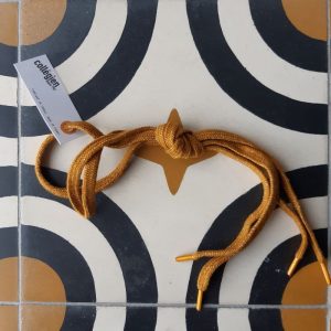 COLLEGIEN LACETS COTON lurex moutarde de dijon 70cm