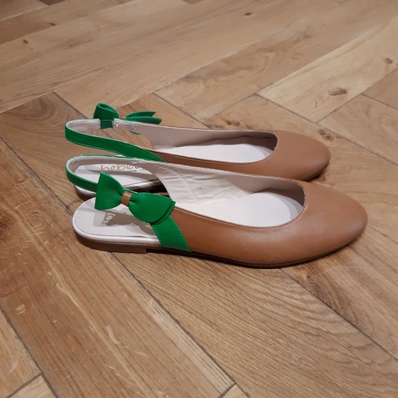 BEBERLIS CHAUSSURE ballerine 21950 camel et vert