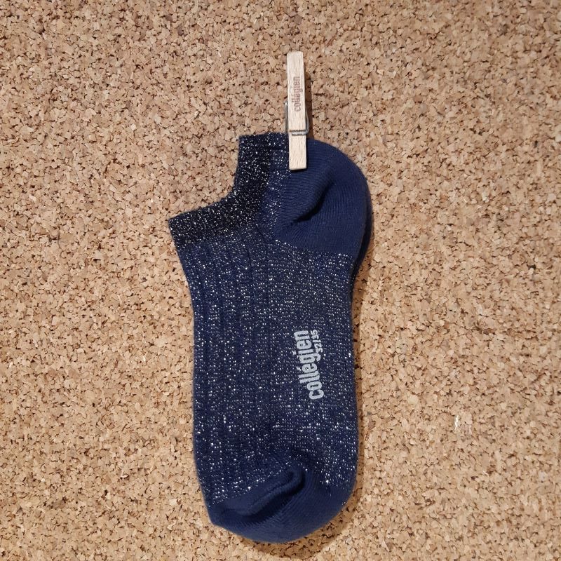 COLLEGIEN chaussette trés courte caroline nuit étoilée lurex