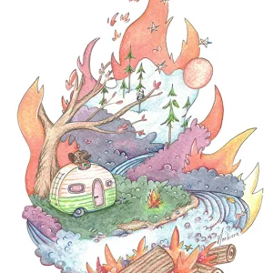 Carte de souhaits - Camping sauvage