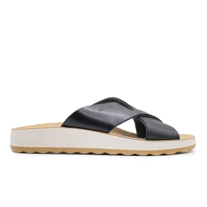 Leather Woman Slipper Black