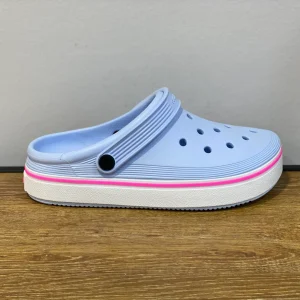 CROCS CROCBAND CLEAN CLOG  bleu ciel et blanc et rose