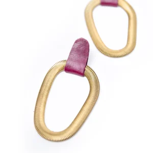 9e AVENUE boucles d'oreilles en cuir et laiton