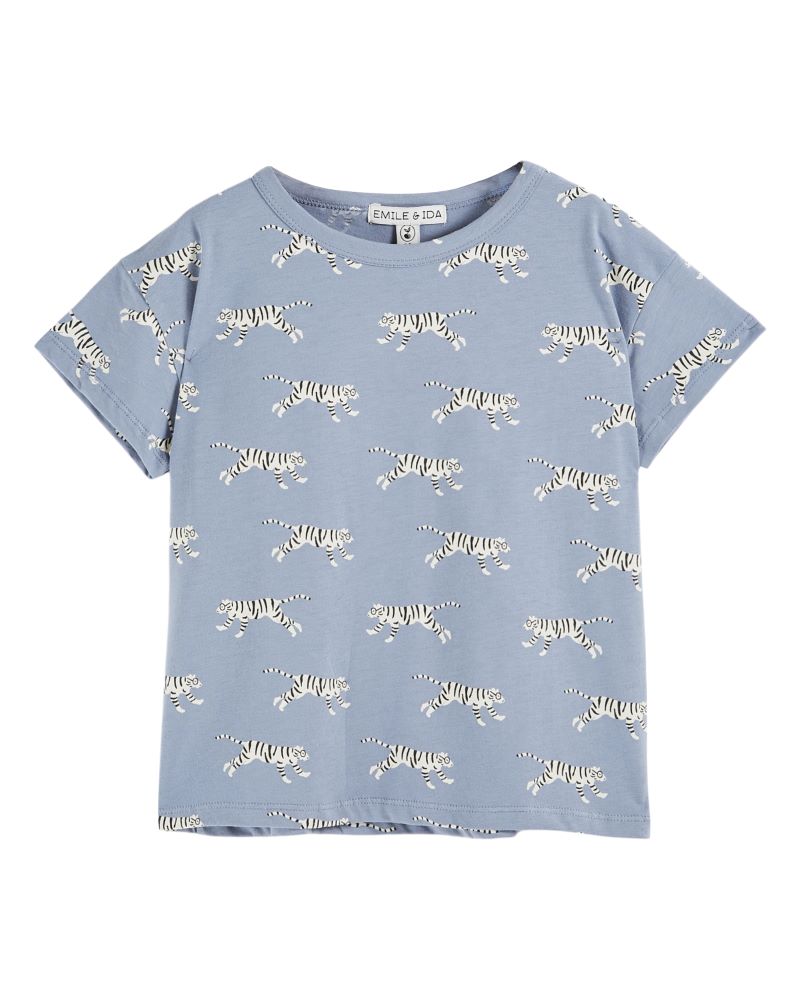 Emile et Ida AB103 T.shirt imprimé tigre lavande