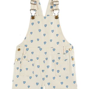 Emile et Ida AB165 salopette coeurs bleus coton