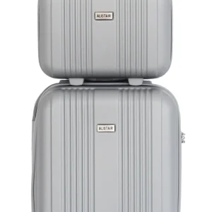 Valise cabine 52cm et Vanity Alistair - Collection Airo 2.0 - 4 roues - ABS ultra résistant - Argent