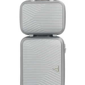 Valise cabine 55 cm et Vanity S Alistair - Collection Iron - 4 roues - ABS ultra résistant - Argent