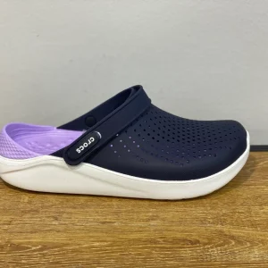 CROCS noir et mauve et blanc