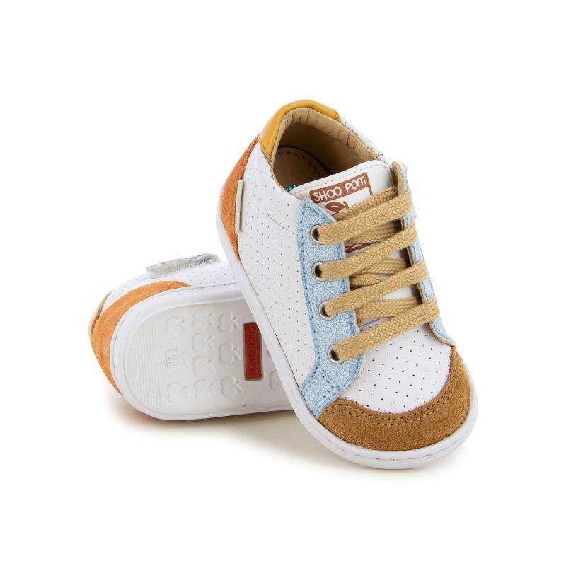 SHOOPOM BOUBA ZIP BOX white camel chaussure premier pas