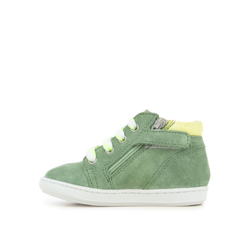 SHOOPOM BOUBA ZIP DESERT velours salvia chaussures premiers pas – Image 3