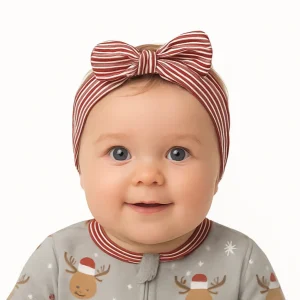 Bandeau à noeud rayé rouge