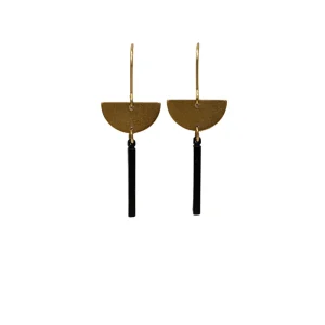 Boucles d'oreilles Noir & Or | Style élégant | Demi-lune