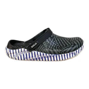 CROCS LITERIDE CLOG gris a rayures et noir et blanc a rayures