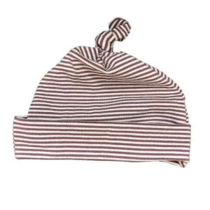 Chapeau rayé en bambou prune