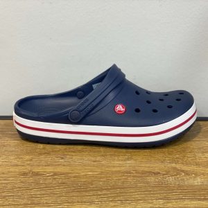 Crocs Crocband bleu avec un trait rouge