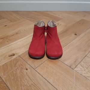 BEBERLIS BOTTINE premier pas cuir nubuck rouge
