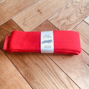 COLLEGIEN COLLANT COTON COTELE UNI ROUGE VIF