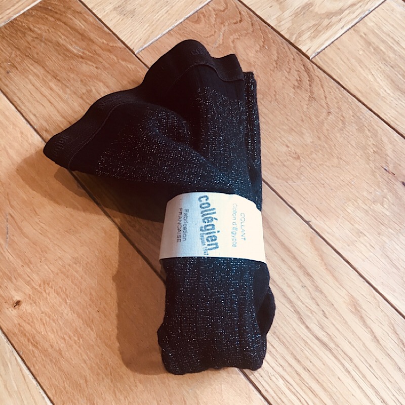 COLLEGIEN COLLANT COTON COTELE LUREX NOIR – Image 2