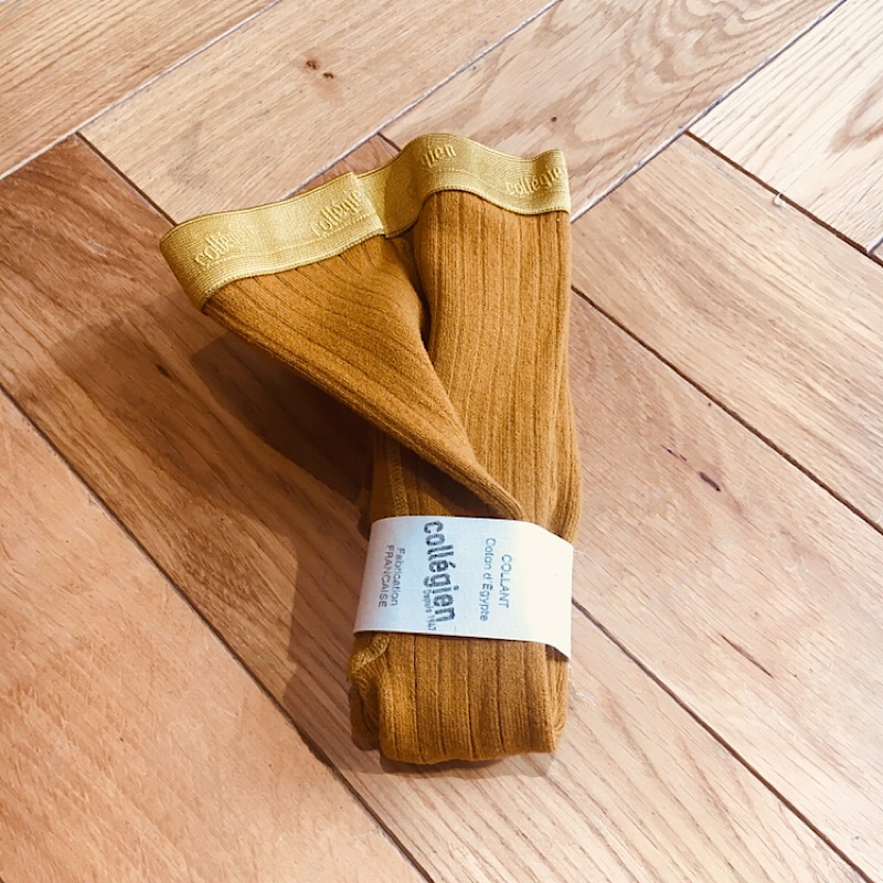 COLLEGIEN COLLANT COTON COTELE UNI MOUTARDE – Image 2