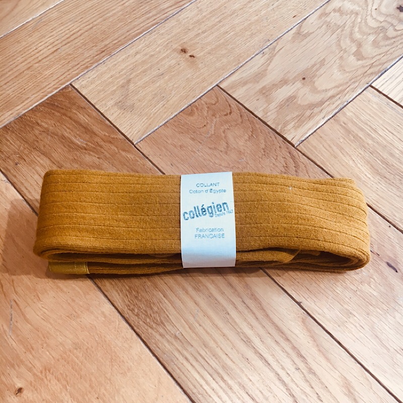 COLLEGIEN COLLANT COTON COTELE UNI MOUTARDE – Image 3