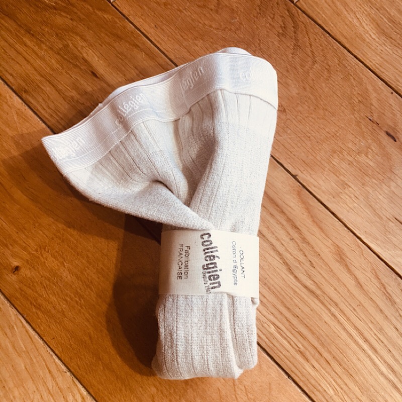COLLEGIEN COLLANT COTON COTELE LUREX ECRU – Image 2