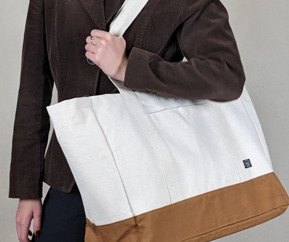 Le grand sac écoresponsable en coton deux tons – Image 2
