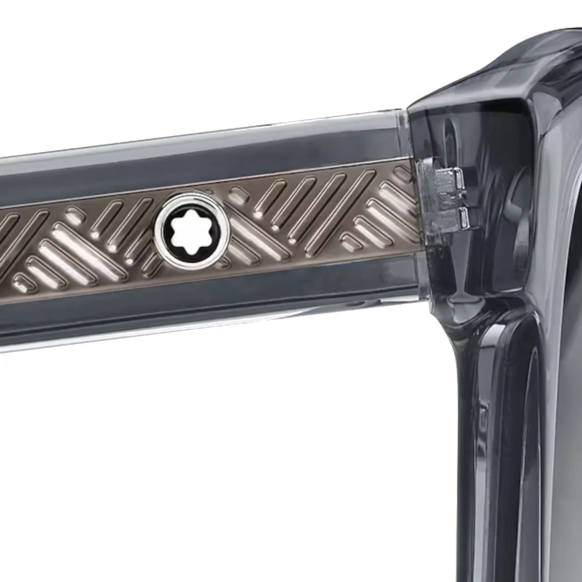 Lunettes de soleil carrées à monture grise en acétate – Image 3