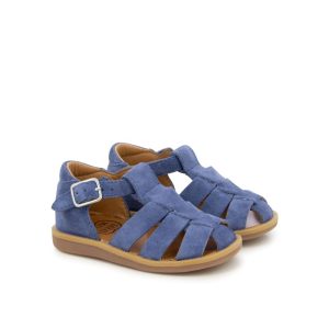 POM D&rsquo;API POPPY DADDY velours blue sandale mixte