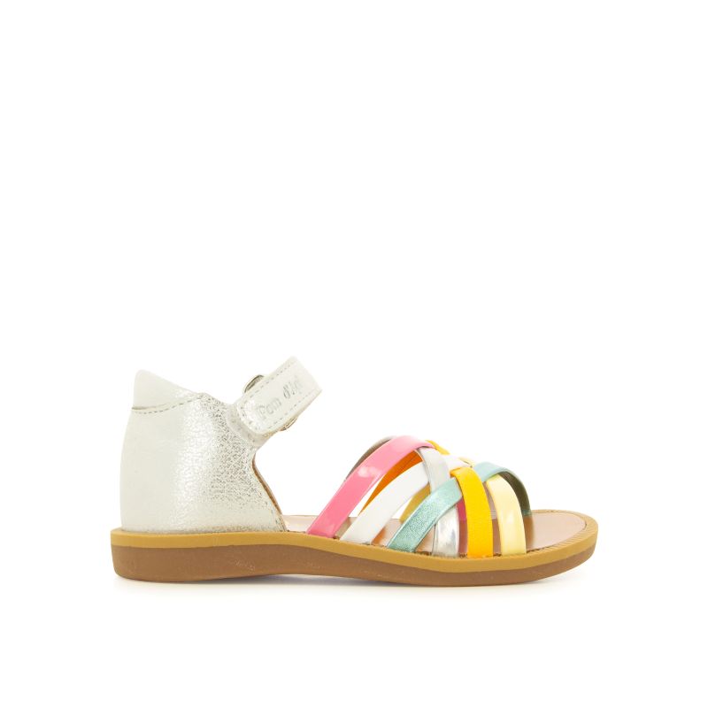 POM D’API POPPY lux silver multi fresh sandale fille premiers pas – Image 3