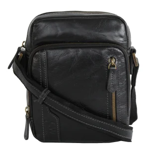 Sacoche Cadwell 100 % Cuir de vachette –  Noir