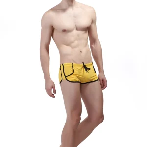 Shorts de natation pour hommes, respirants, pantalons de bain légers, maillot de bain slim, avec cordon de serrage, taille élastique, shorts de plage secs rapides pour hommes.
