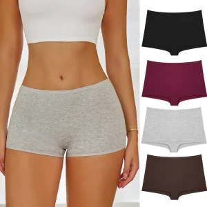 Nouvelles Culottes pour Femmes Boxers de Sport en Coton Sans Couture Sous-vêtements Femmes Slip Uni Confortable Lingerie Intime Culottes XS-XL