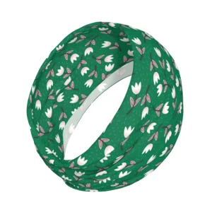 Bandeau ou foulard aux tulipes printanières vertes