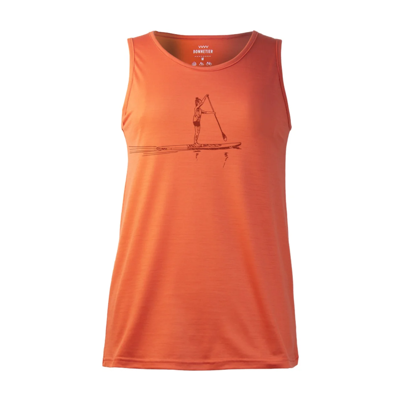 Camisole Mérinos Femme Rouge Orange Ultra Léger - Paddle