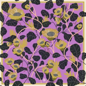 Carré de soie 'Le Jardin de Rosie'