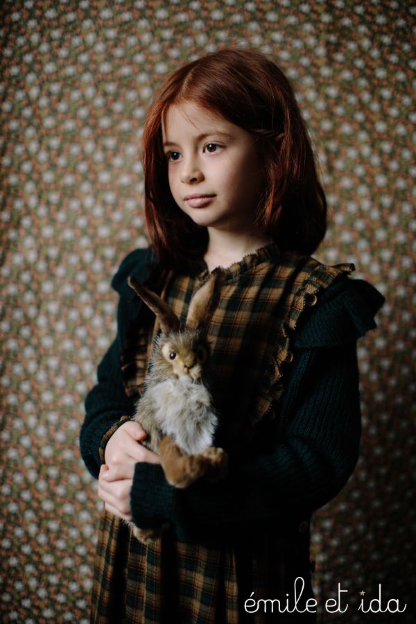 Robe EMILE ET IDA tartan vert et beige – Image 3