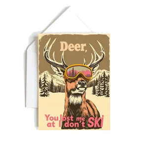 Ensemble de 3 cartes de souhaits "Cerf, tu m'as perdu à I don't Ski"