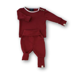 Ensemble thermique évolutif en laine de mérinos - Rubis