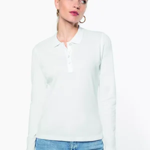 K257 – Polo piqué manches longues femme