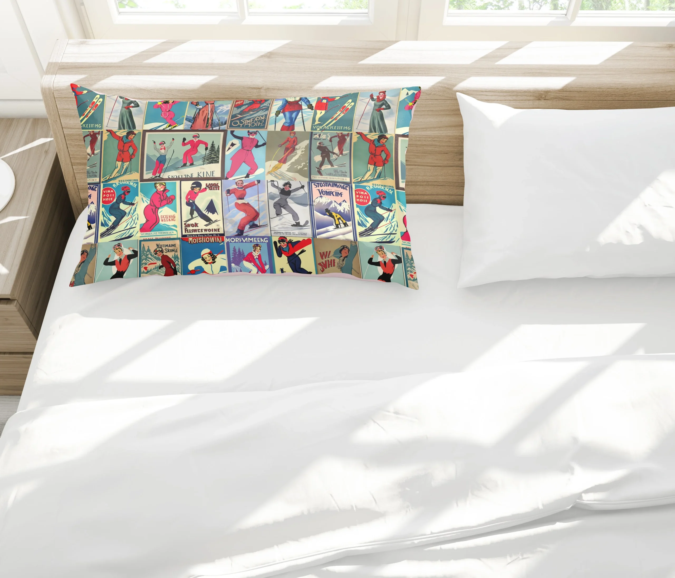 Housse de couette au style vintage femme Ski en rouge – Image 9
