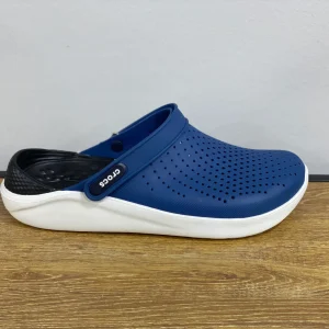 CROCS bleu gauloise et noire et blanc