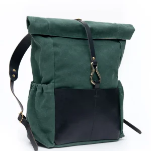 Sac à dos en cuir et coton ciré modèle DE LORIMIER