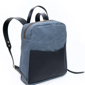 Sac à dos en cuir et coton ciré modèle GILFORD